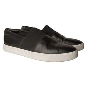 VINCE. Corbin Leather Slip On Black Sneaker Shoes 9